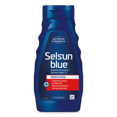 Selsun Blue Medicated Anti-Dandruff Shampoo With Menthol, 11 Fl. Oz., Maximum Strength, Selenium Sulfide 1%