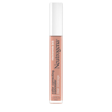 Neutrogena Clear Coverage Color Correcting Concealer Makeup, Lightweight Concealer with Niacinamide for Dark Spots, Oil-, Fragrance-, Paraben- & Phthalate-Free, Peach, 0.24 fl. oz