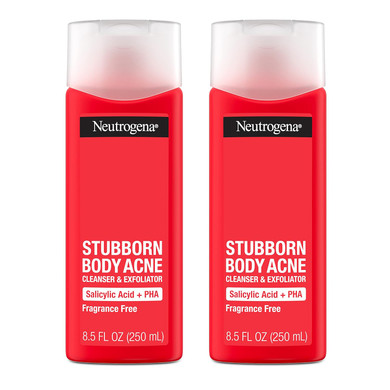 Neutrogena Stubborn Body Acne Cleanser & Exfoliator With Salicylic Acid & Pha For Acne-Prone Skin, Acne Treatment Gently Exfoliates & Helps Prevent Breakouts, 8.5 Fl. Oz, Pack Of 2
