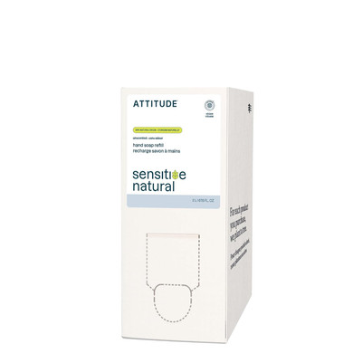 Attitude Gentle Hand Soap For Sensitive Skin, Ewg Verified, Enriched With Oats, Dermatologically Tested, Vegan, Unscented, Aluminum Bottle, 16 Fl Oz