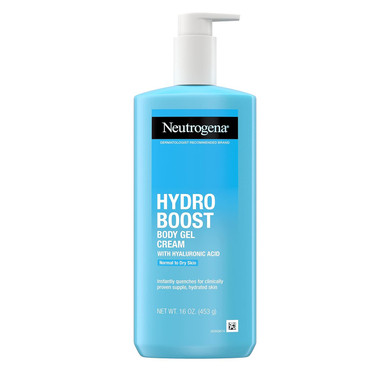 Neutrogena Hydro Boost Body Moisturizing Gel Cream With Hyaluronic Acid, Non-Greasy & Fast Absorbing, Lightweight Hydrating Body Lotion For Normal To Dry Skin, Paraben- & Dye-Free, 16 Oz