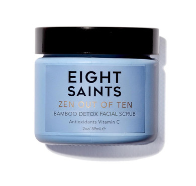 Eight Saints Zen Out Of Ten Bamboo Detox Face Scrub Exfoliator, Natural And Organic Daily Exfoliating Facial Scrub With Bamboo Fibers To Unclog Pores, Blackheads, Blemishes, And Dull Skin, 2 Ounces
