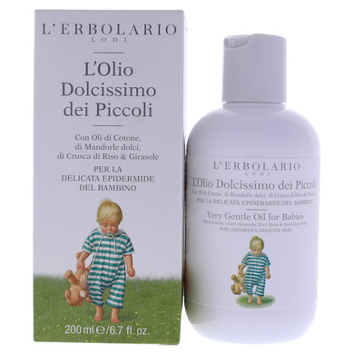 L'Erbolario Very Gentle Oil For Babies - Soothing, Protecting And Cleansing - For A Moisturizing Massage After Bathing - Ideal For Helping Baby Relax - Suitable For Very Delicate Skin - 6.7 Oz