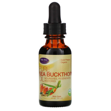 Life-Flo Pure Organic Sea Buckthorn Oil | Balancing And Nourishing | Calms And Hydrates Dry, Mature Or Problem Skin, 1Oz