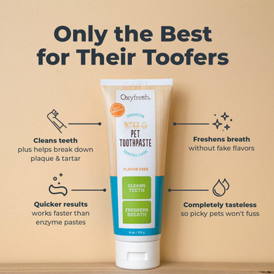 Oxyfresh Premium Dog Toothpaste  Best Dog Teeth Cleaning & Dog Plaque And Tartar Fighter  Safe For Cat Toothpaste Too  Vet Formulated Pet Toothpaste, 4Oz