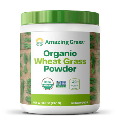 Amazing Grass Wheat Grass Powder: 100% Whole-Leaf Wheat Grass Powder For Energy, Detox & Immunity Support, Chlorophyll Providing Greens, 60 Servings