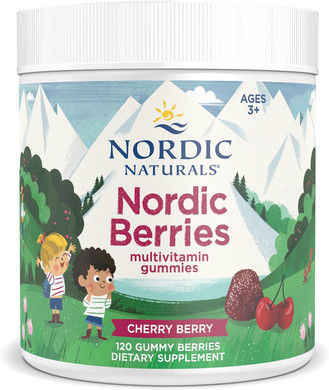 Nordic Naturals Nordic Berries, Cherry Berry - 120 Gummy Berries - Great-Tasting Multivitamin For Ages 2+ - Growth, Development, Optimal Wellness - Non-Gmo, Vegetarian - 30 Servings