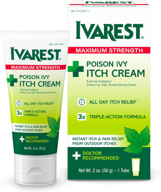 Ivarest Anti-Itch Cream, Poison Ivy Treatment, Poison Ivy Relief Product, Poison Oak Relief, Poison Sumac Relief, Maximum Strength, Medicated, 2 Ounce