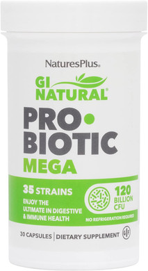 NaturesPlus GI Natural Probiotic Mega - 30 Capsules - Digestive & Immune Health - Gluten Free - 30 Servings