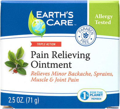 Earth's Care Pain Relieving Ointment - Triple Action Muscle and Joint Pain Relief Cream - Topical Analgesic 2.5 oz. (71 g)