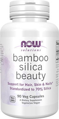 Now Solutions, Bamboo Silica Beauty, Support For Hair, Skin & Nails, Standardized To 70% Silica, 90 Veg Capsules
