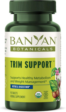 Banyan Botanicals Trim Support  Organic Weight Loss Supplement*  Natural Metabolism Support With Triphala, Guggulu & Ayurvedic Herbs For Cleansing*  90 Tablets  Non-Gmo Sustainably Sourced Vegan