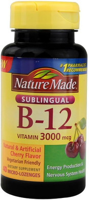 Nature Made Vitamin B-12 3000 MCG Sublingual, 40 Count (Pack of 3)