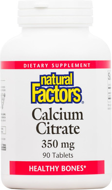 Natural Factors, Calcium Citrate, Helps Maintain Strong Bones and Teeth, 90 tablets (90 servings)