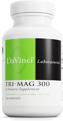 Davinci Labs Tri-Mag 300 - Chelated Magnesium Supplement With Glycinate, Taurinate & Malate - Helps Support Adrenal Hormone Balance, Nutrient Absorption, Nerve Function & Bone Health* - 120 Capsules
