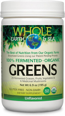 Natural Factors Whole Earth & Sea from, Organic Fermented Greens, Vegan Whole Food Supplement, Unflavored, 6.9 Oz