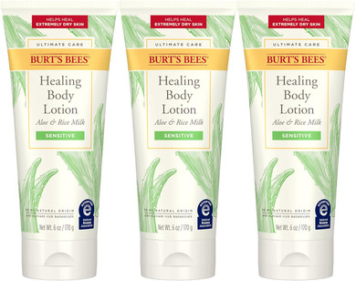 Burt'S Bees Ultimate Care Healing Body Lotion With Aloe And Rice Milk For Sensitive Skin, 98.8% Natural Origin, 6 Ounces