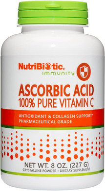 NutriBiotic Ascorbic Acid Vitamin C Powder, 8 Oz | Pharmaceutical Grade L-Ascorbic Acid, 2000 Mg Per Serving | Essential Immune & Antioxidant Collagen Support Supplement | Vegan, Gluten & GMO Free