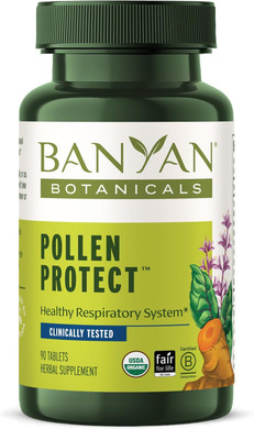 Banyan Botanicals Pollen Protect  Clinically Tested Organic Ayurvedic Supplement  Supports A Healthy Respiratory Response To Seasonal Irritants*  90 Tablets  Non-Gmo Sustainably Sourced Vegan