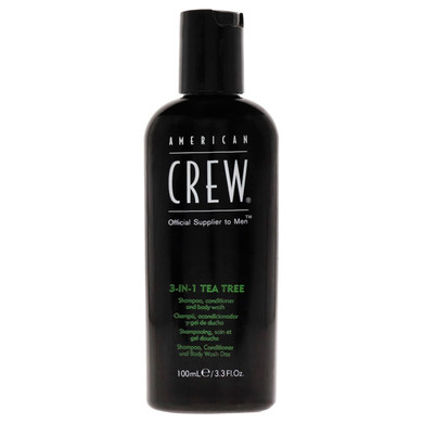 American Crew Shampoo, Conditioner & Body Wash For Men, 3-In-1, Tea Tree Scent, 3.3 Fl Oz