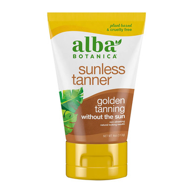 Alba Botanica Sunless Tanner, Lotion For Face And Body, Golden Tanning Without The Sun, Non-Streaking And Natural Looking Self-Tanner, 4 Oz. Tube