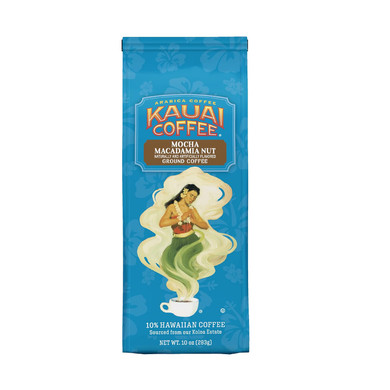 Kauai Coffee Mocha Macadamia Nut, Medium Roast - Ground Coffee, 10 Oz Package