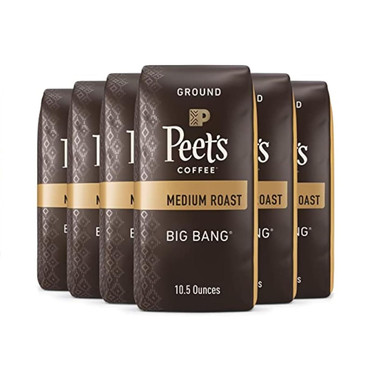 Peet'S Coffee, Medium Roast Ground Coffee - Big Bang 63 Ounces (Six Bags Of 10.5 Ounce)