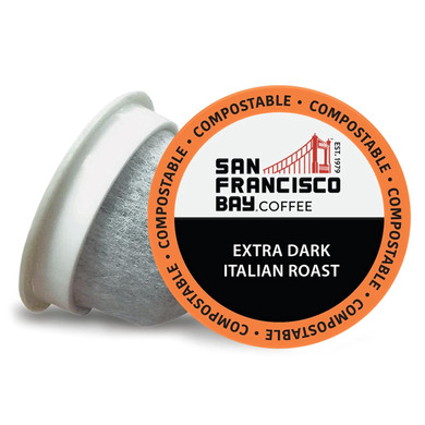 San Francisco Bay Compostable Coffee Pods - Extra Dark Italian (80 Ct) K Cup Compatible Including Keurig 2.0, Dark Roast