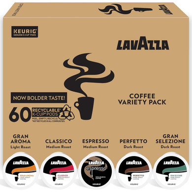 Lavazza Variety Pack Single-Serve K-Cupã¢Â® For Keurig Brewer Coffee, 60 Count (Pack Of 1) , Notes Of: Fruits, Flowers, Chocolate, Caramel, Citrus