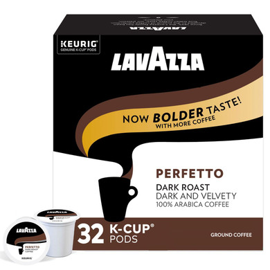 Lavazza Perfetto Single-Serve Coffee K-Cupã¢Â® Pods For Keurigã¢Â® Brewer, 32 Count (Pack Of 4) Full-Bodied Dark Roast With Bold, Dark Flavor And Notes Of Caramel, 100% Arabica