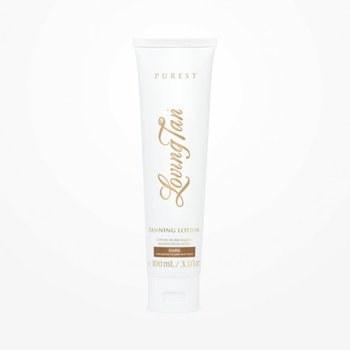 Loving Tan New Purest Tanning Lotion, Dark - Sunless Tanner Made From 97% Certified Organic & Naturally Derived Ingredients, 5+ Self Tanner Applications, Cruelty Free, Vegan Friendly - 3.3 Fl Ozdark