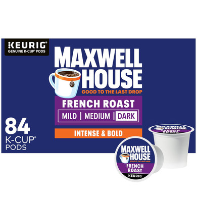 Maxwell House French Roast Dark Roast K-Cup Coffee Pods (84 Ct Box)