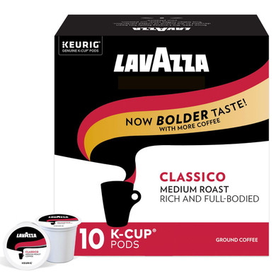 Lavazza Classico Single-Serve Coffee K-Cupã¢Â® Pods For Keurigã¢Â® Brewer, Medium Roast,100% Arabica, Value Pack, Full Bodied Medium Roast With Rich Flavor And Notes Of Dried Fruit,10 Count (Pack Of 6)