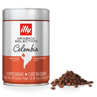 Illy Whole Bean Coffee - Perfectly Roasted Whole Coffee Beans  Colombia Medium Roast  Smooth Taste, Notes Of Fruit  Fruit Notes - 100% Arabica Coffee - No Preservatives  8.8 Ounce