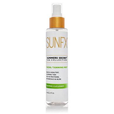New Sunfx Ultra Hydrating Facial Tanning Mist For Face & Body (4Floz) - Hyaluronic Acid - Vegan - Cruelty-Free - Long Lasting Self Tanner (Cooling Cucumber)