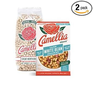 Camellia Brand Dried Great Northern Beans & White Bean Seasoning (Set Of 2)
