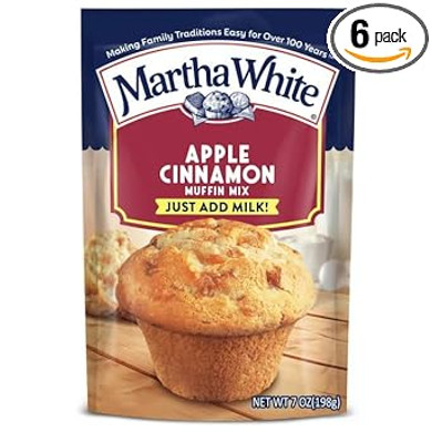 Martha White Muffin Mix Apple Cinnamon 7.0 Oz. (Pack Of 6)