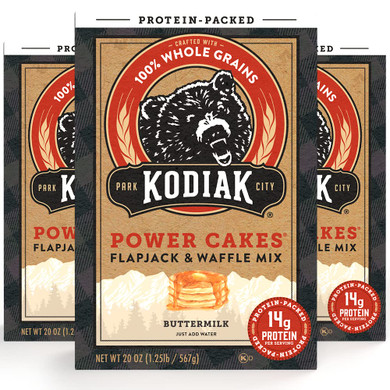 Kodiak Cakes Protein Pancake Power Cakes, Flapjack And Waffle Baking Mix, 20 Buttermilk 60 Ounce (Pack Of 3)