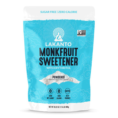Lakanto Powdered Monk Fruit Sweetener With Erythritol - Powdered Sugar Substitute, Zero Calorie, Keto Diet Friendly, Zero Net Carbs, Baking, Extract, Sugar Replacement (Powdered - 1.76 Lb)