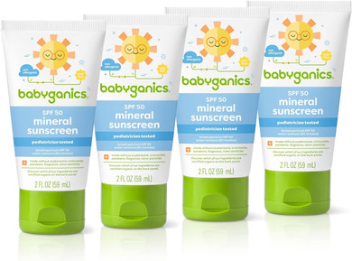 Babyganics Spf 50 Travel Size All Mineral Baby Sunscreen Lotion | Uva Uvb Protection | Water Resistant, 2 Fl Oz (Pack Of 4) Packaging May Vary2 Fl Oz (Pack Of 4)