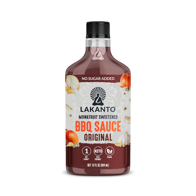 Lakanto BBQ Sauce - Sweetened with Monk Fruit Sweetener, Barbeque Sauce for Grill, No Sugar Added, Natural Smoke Flavor, Keto Diet Friendly, Vegan Condiment (Original - 13 fl oz)