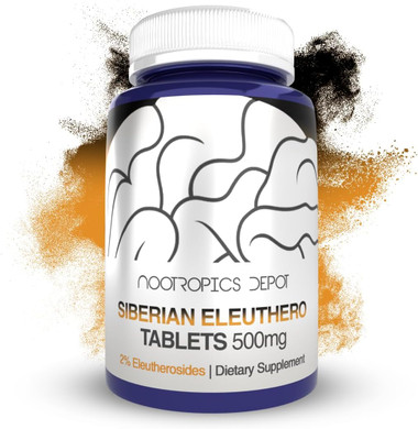 Nootropics Depot Siberian Eleuthero Tablets | 500Mg | 180 Count | 2% Eleutherosides | Eleutherococcus Senticosus | Endurance, Metabolic, & Memory Support