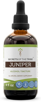 Secrets Of The Tribe Juniper Alcohol Liquid Extract, Juniper (Juniperus Communis) Dried Berry Tincture Supplement (4 Fl Oz)