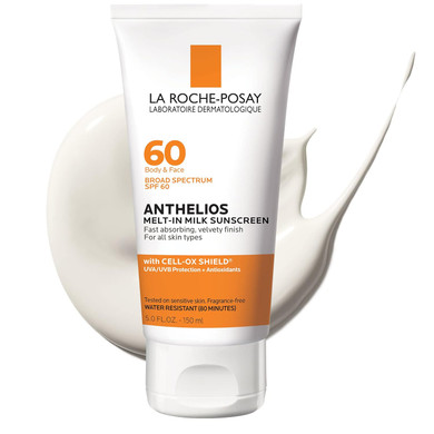 La Roche-Posay Anthelios Melt-In Milk Body & Face Sunscreen Spf 60, Oil Free Sunscreen For Sensitive Skin, Sport Sunscreen Lotion, Sun Protection & Sun Skin Care, Oxybenzone Free5 Fl Oz (Pack Of 1)