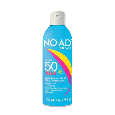 No-Ad Kids Spf 50 Sunscreen Spray | Non-Greasy, Waterproof And Non Toxic Sunscreen | Kids Sunscreen | Suitable For All Skin Types | Broad Spectrum Protection For Active Lifestyles | 9 Ozspray Spf 50 Kids 9 Floz
