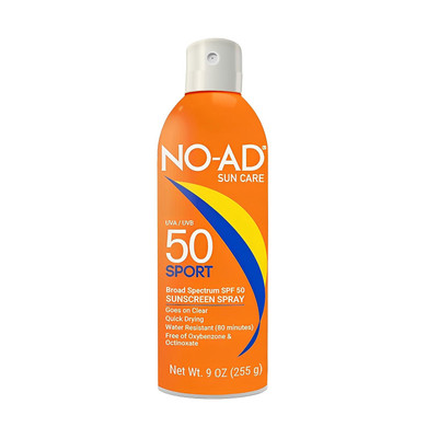 No-Ad Sport Spf 50 Sunscreen Spray | Non-Greasy, Waterproof And Non Toxic Sunscreen | Body Sunscreen | Suitable For All Skin Types | Broad Spectrum Protection For Active Lifestyles | 9 Ozspray Spf 50 9 Fl Oz