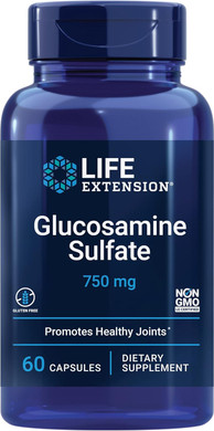 Life Extension Glucosamine Sulfate, 750 Mg, Supports Knee Comfort And Joint Health, Gluten-Free, Non-Gmo, 60 Capsules