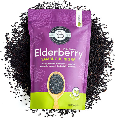 Birds And Bees Teas Dried Elderberries Bulk 1 Lb - Makes Great Organic Elderberry Tea - Sambucus Nigra Is Known For It'S Immune System Booster Properties