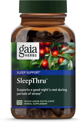 Gaia Herbs Sleepthru - Natural Sleep Support Supplement With Organic Ashwagandha Root, Organic Magnolia Bark, Passionflower, And Jujube Date - 60 Vegan Liquid Phyto-Capsules (30-Day Supply)