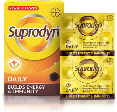 Supradyn Daily Multivitamin Tablets for Men & Women with Essential Zinc , 12 Vitamins, 5 Trace Elements for Daily Immunity & Energy , 225 Tablets